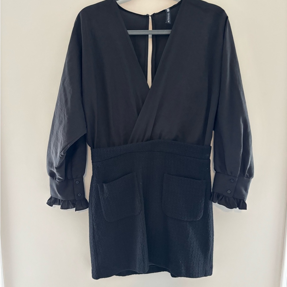 Zara Black Dress with Modern Design